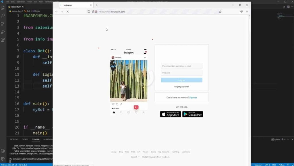 ساخت ربات اینستاگرام با پایتون-سلنیوم-Knowxis-Knowxis