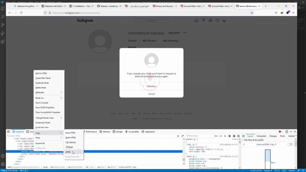 آموزش ساخت ربات اینستاگرام با پایتون-سلنیوم-Knowxis-Knowxis